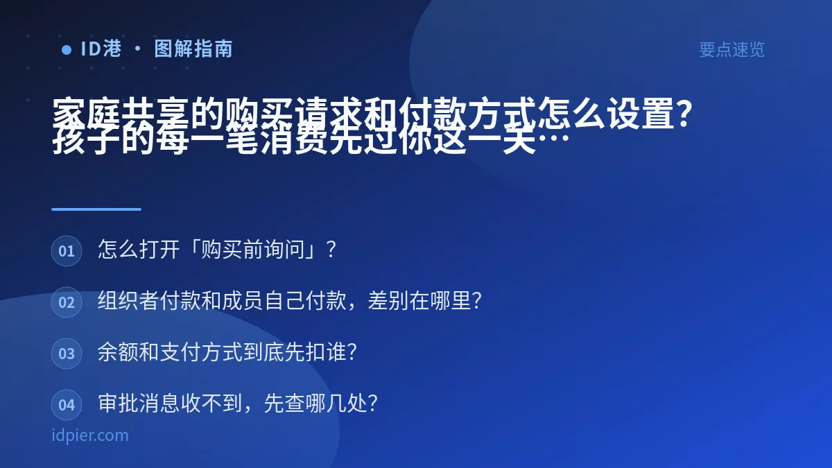 家庭共享的购买请求和付款方式怎么设置?孩子的每一笔消费先过你这一关