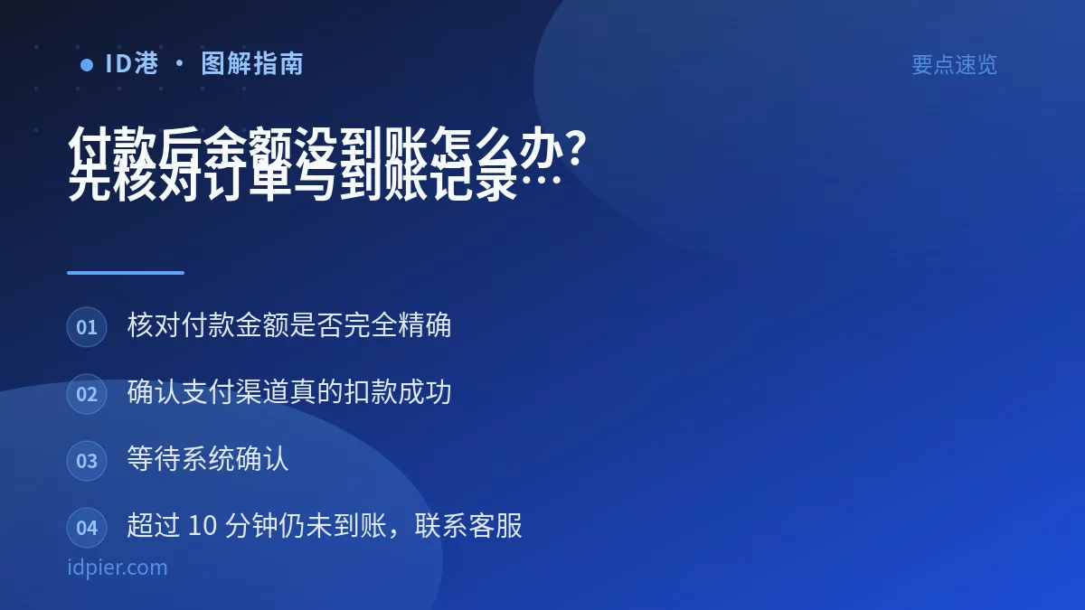 付款后余额没到账怎么办？先核对订单与到账记录