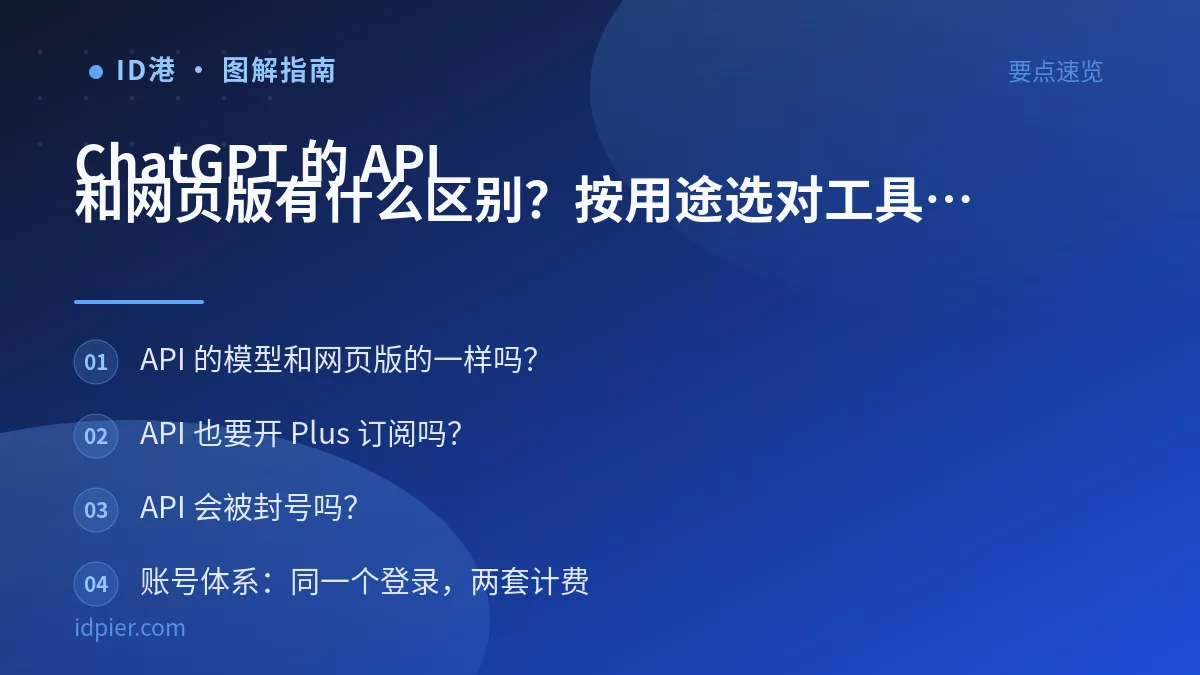 ChatGPT 的 API 和网页版有什么区别？按用途选对工具