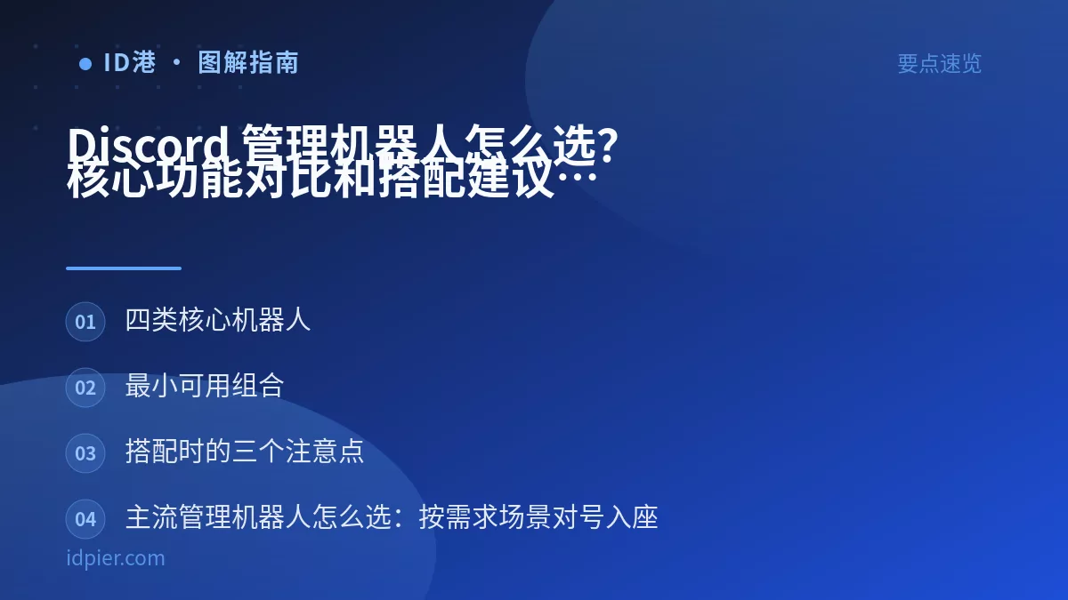 Discord 管理机器人怎么选？核心功能对比和搭配建议