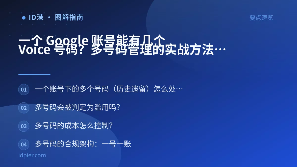 一个 Google 账号能有几个 Voice 号码?多号码管理的实战方法