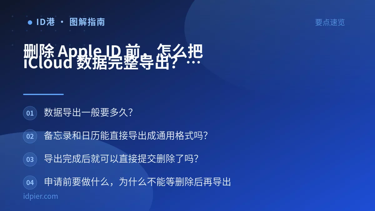 删除 Apple ID 前,怎么把 iCloud 数据完整导出?一次讲全所有通道
