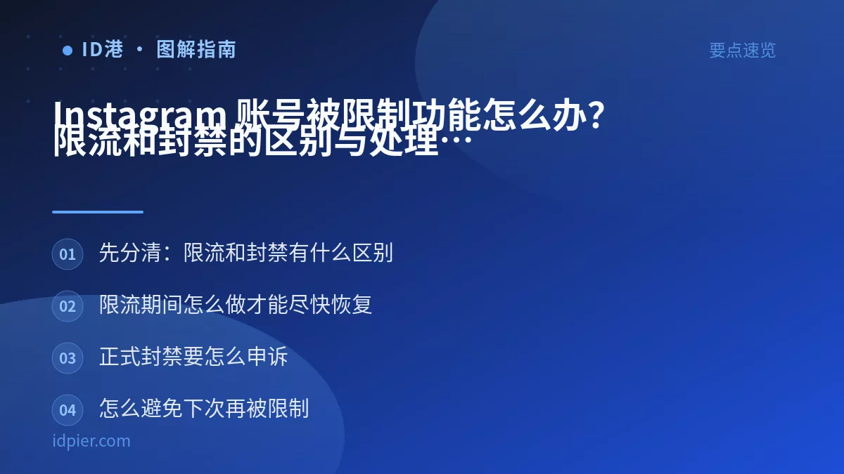 Instagram 账号被限制功能怎么办？限流和封禁的区别与处理