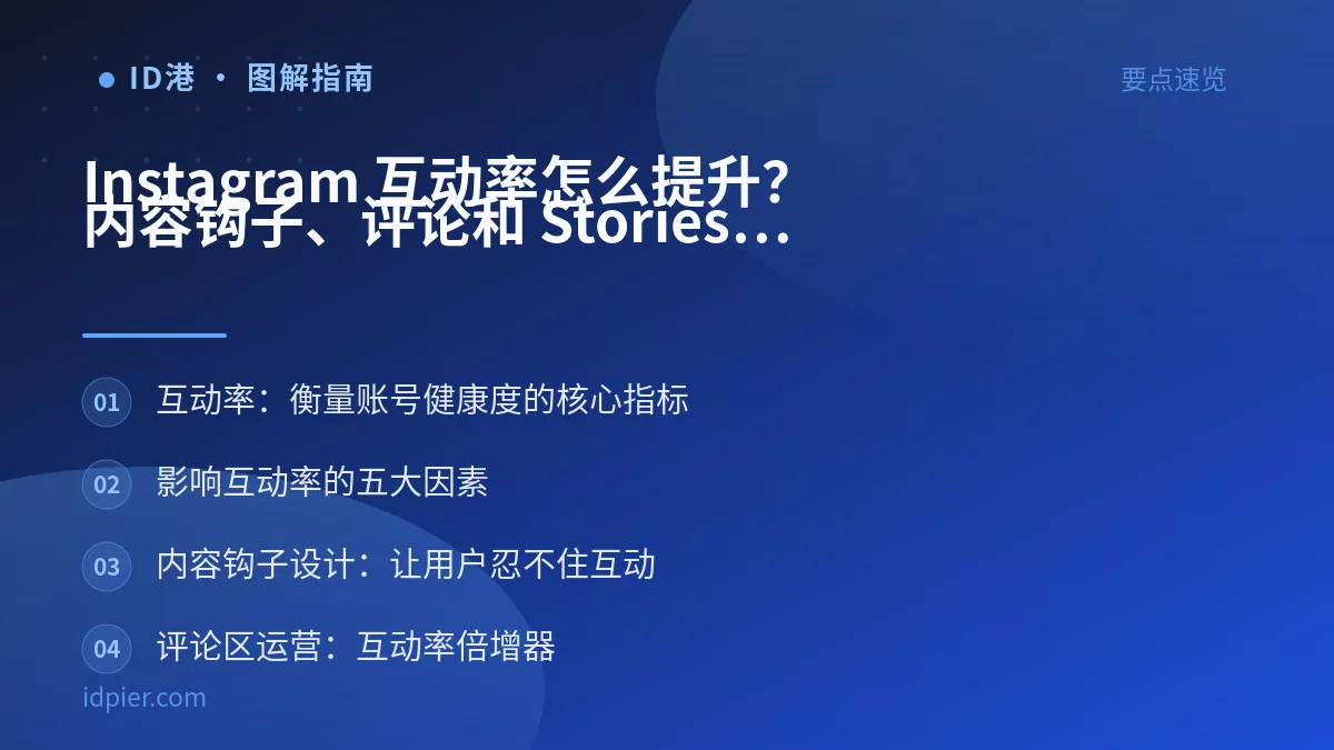 Instagram 互动率怎么提升？内容钩子、评论和 Stories 的实操方法