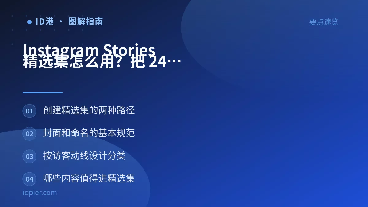 Instagram Stories 精选集怎么用?把 24 小时内容变成永久展示位