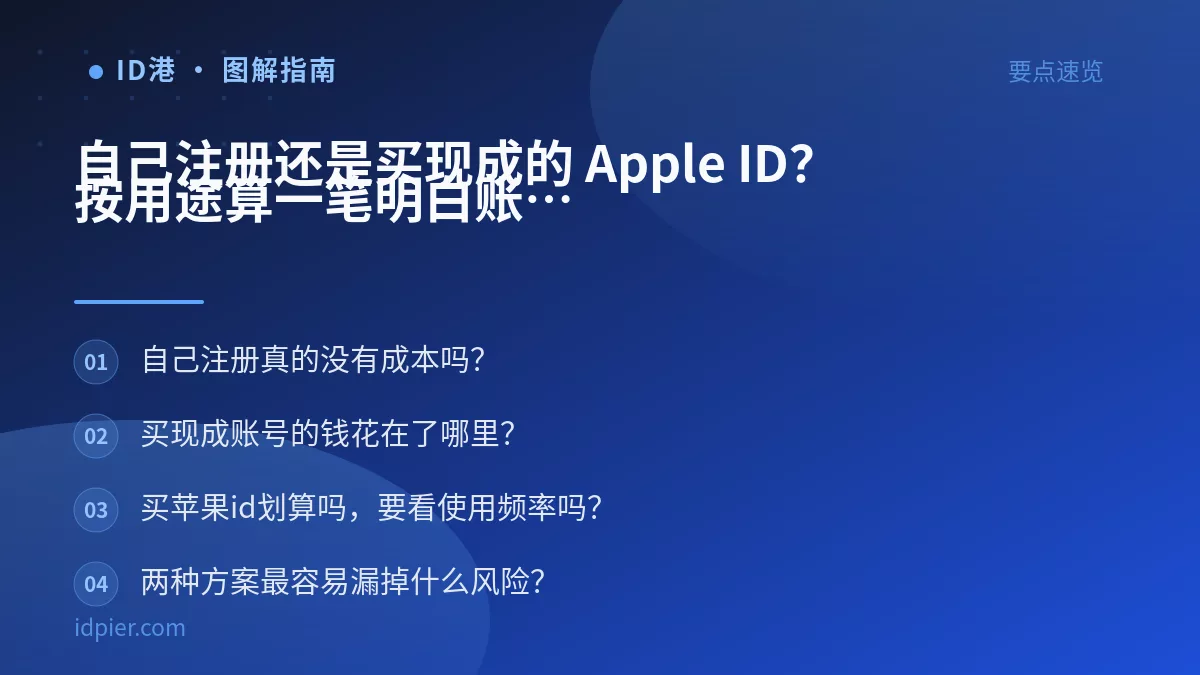 自己注册还是买现成的 Apple ID?按用途算一笔明白账