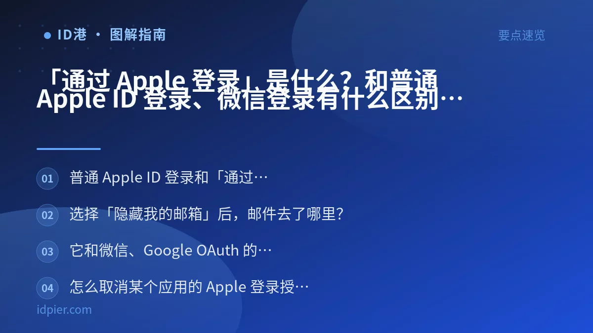 「通过 Apple 登录」是什么？和普通 Apple ID 登录、微信登录有什么区别