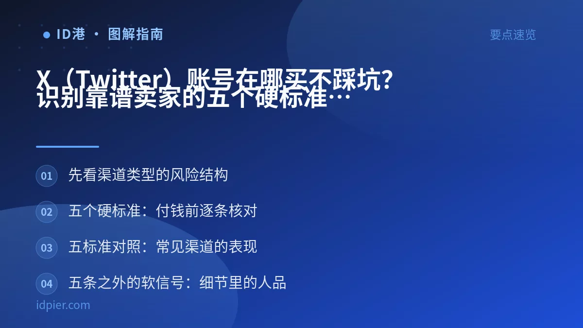 X（Twitter）账号在哪买不踩坑？识别靠谱卖家的五个硬标准